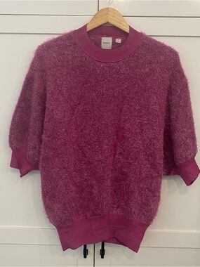 Maeve Anthropologie Violetta Tinsel Open Back Crewneck Sweater Medium Purple